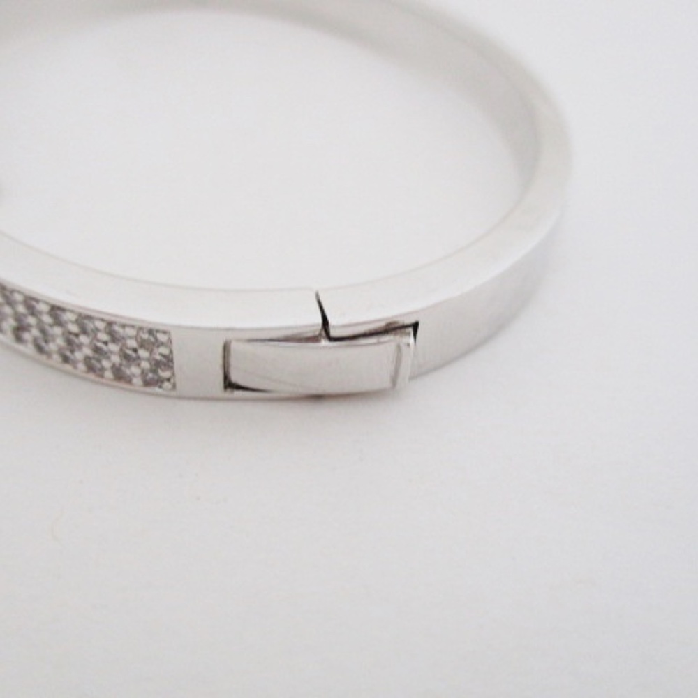 MICHAEL KORS Pave Crystal Lock Charm Bangle Bracelet - Picture 4 of 7